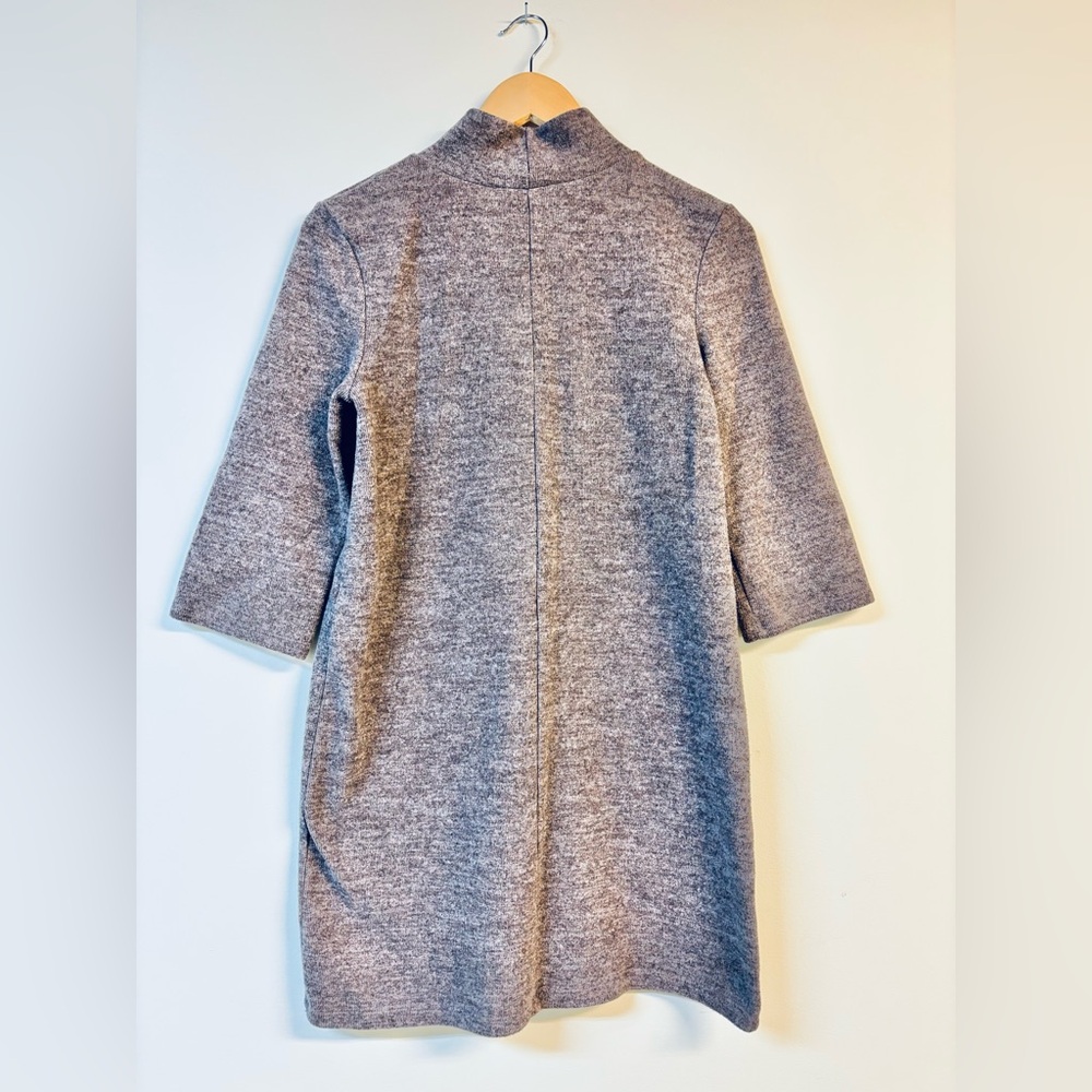 Zara Brown Knit Mock Neck Mini Sweater Dress Small - Picture 2 of 4
